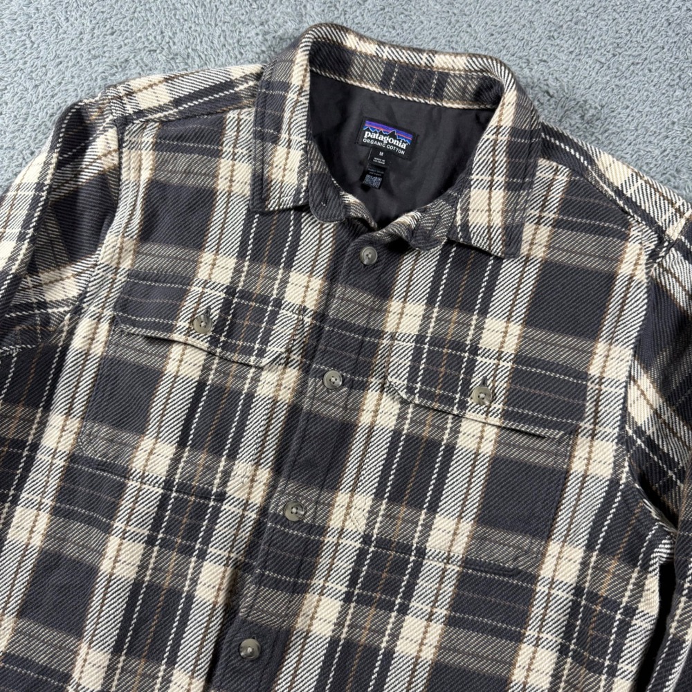 Patagonia Fjord Loft Flannel Men Medium Plaid Multicolor Heavy Jacket Overshirt